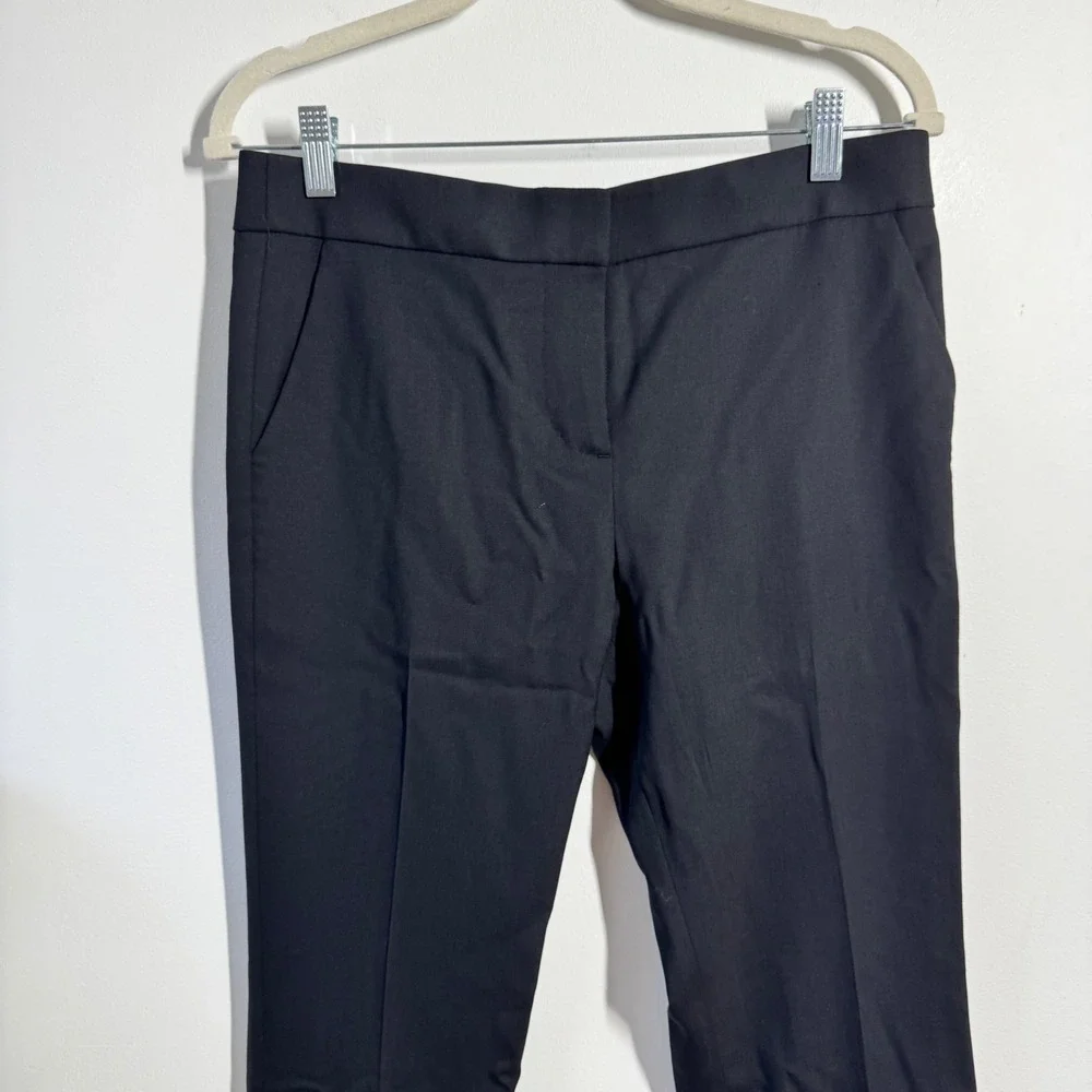Tory Burch Black Wool Blend Straight Leg Dress Pants Size 4 Professional Trouser